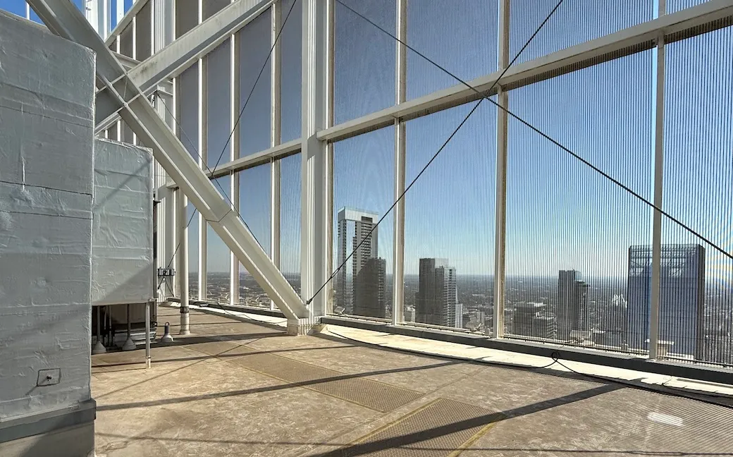 Rooftop view of the city from the Independent Condos
