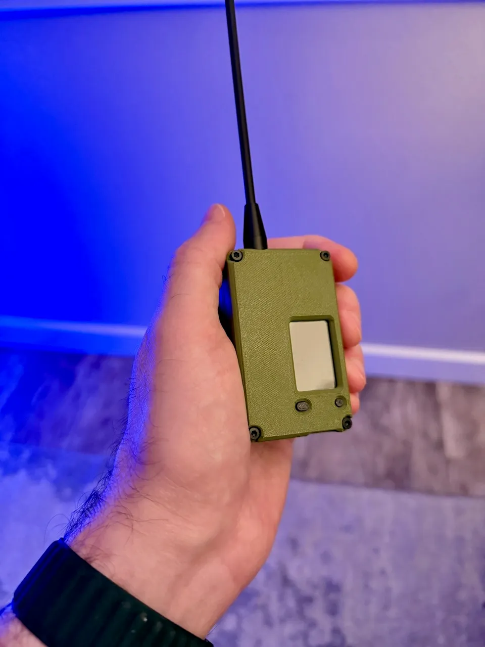 Green case front in hand