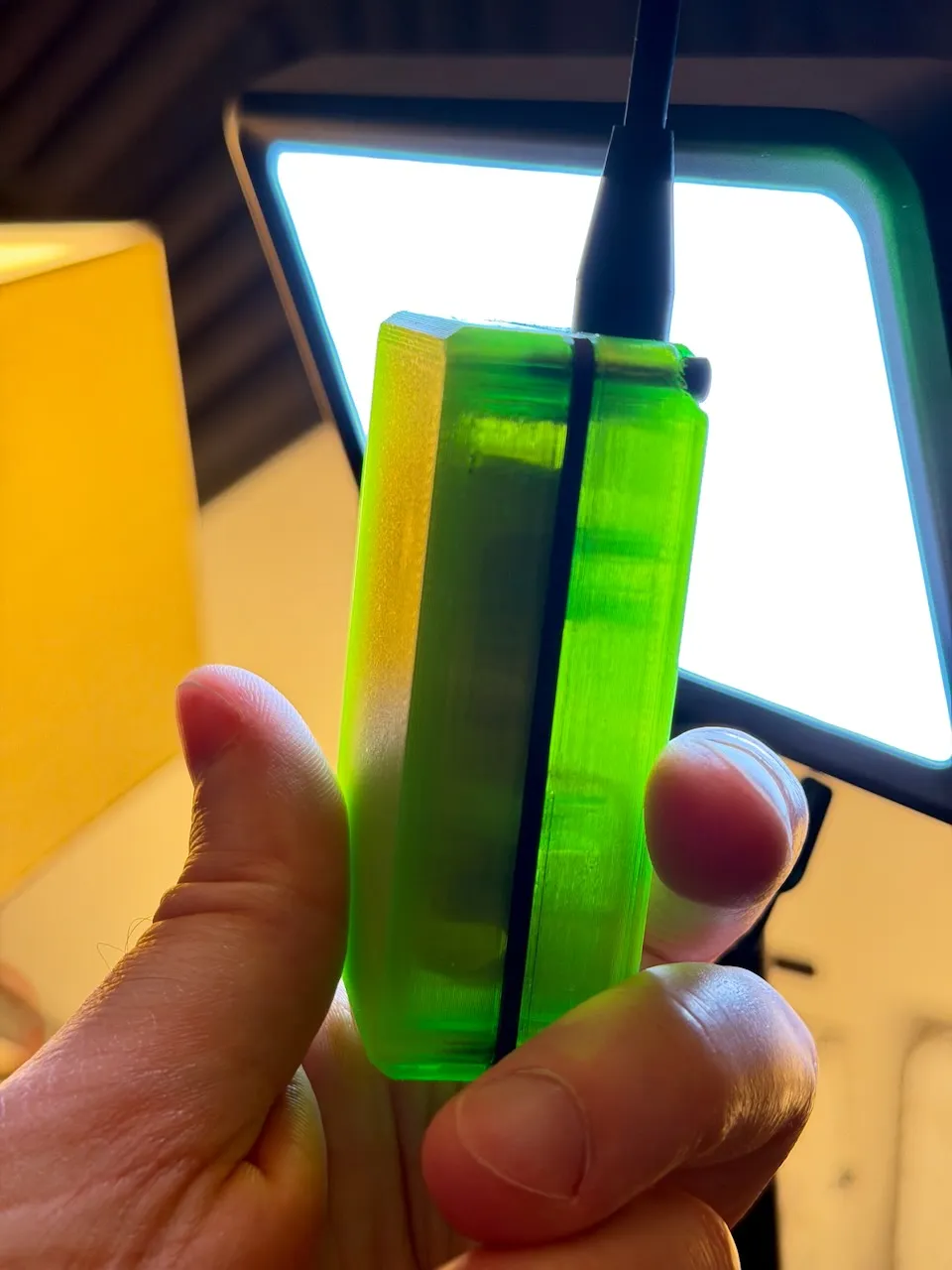 Transparent green case side