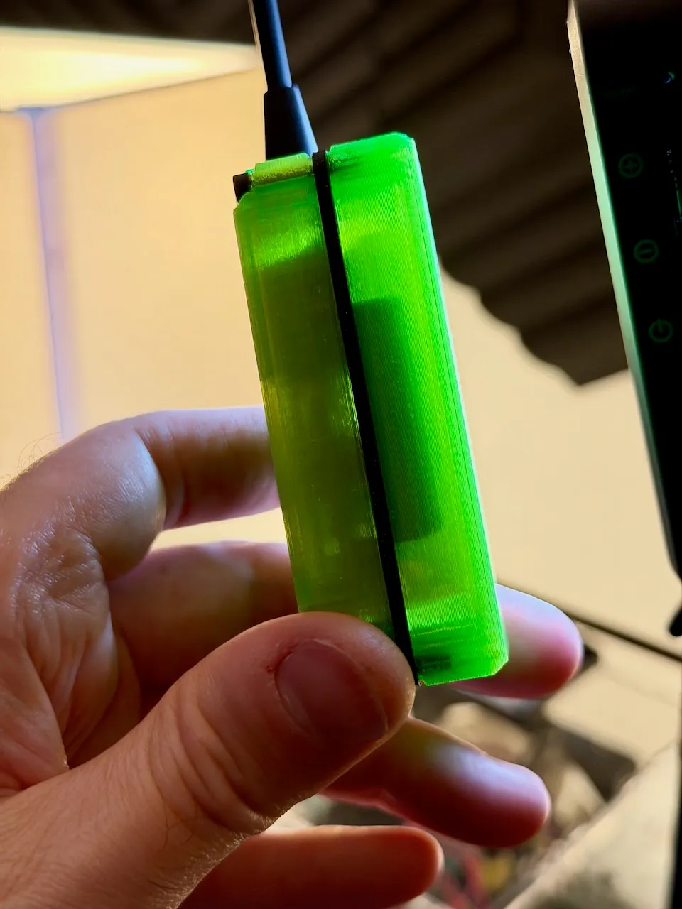 Transparent green case side two