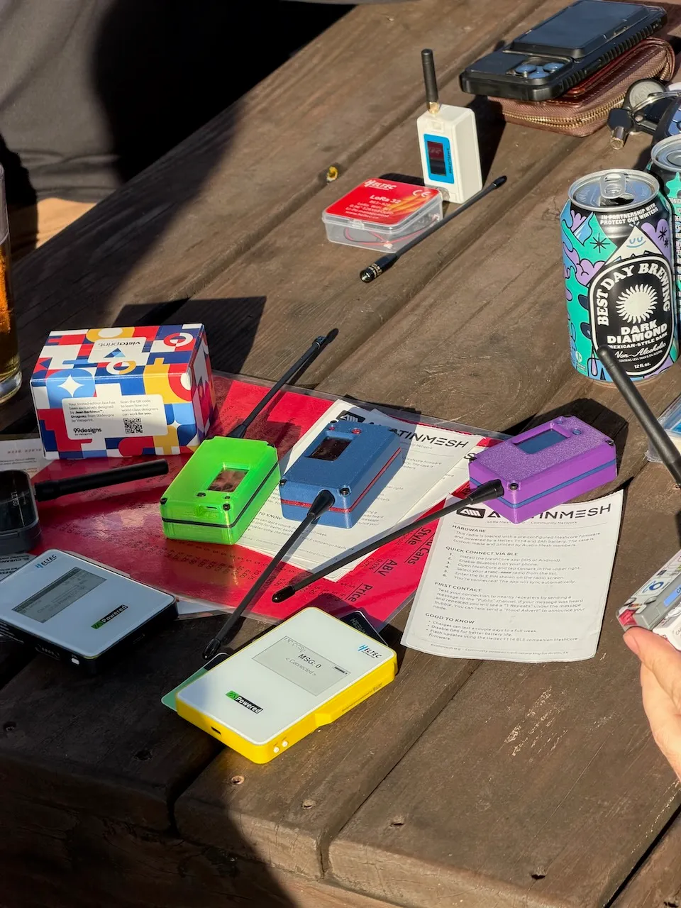 Cases on table at meetup
