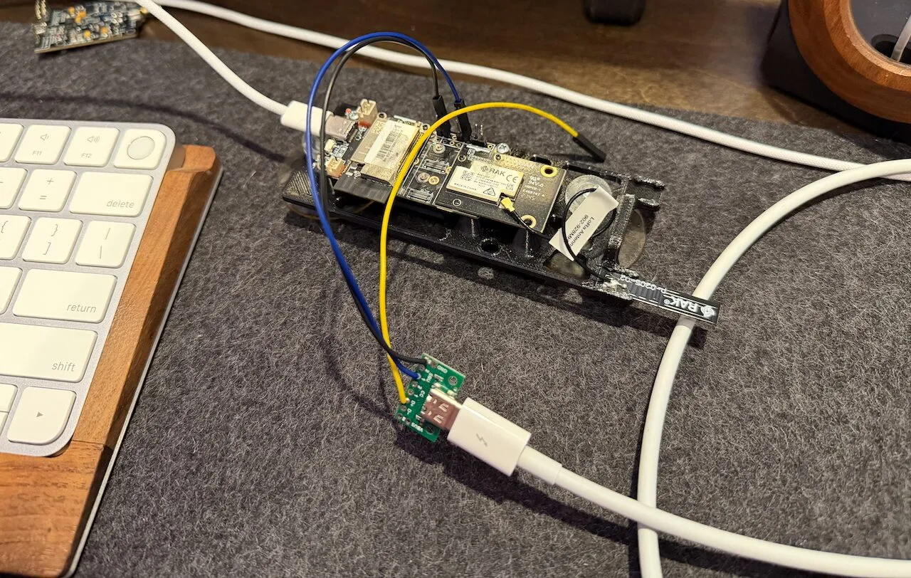 RAK with adapter connected to header